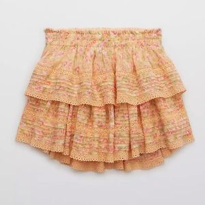 Aerie Rock 'n' Ruffle Printed Mini Skirt